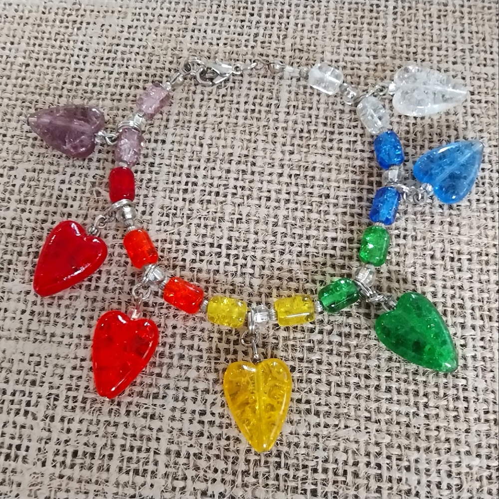 Rainbow 🌈 Hearts Bracelet